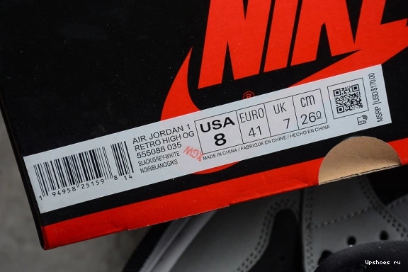555088-035 Black Jordan 1 Retro Light White Grey Air High Smoke 555088-035 0615